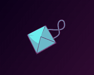 Blue octohedron amulet rotating.