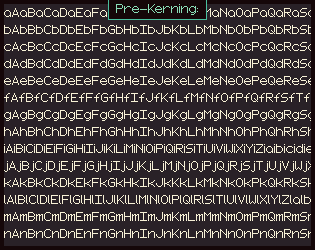 Animation showing a font becoming spaced more tightly.